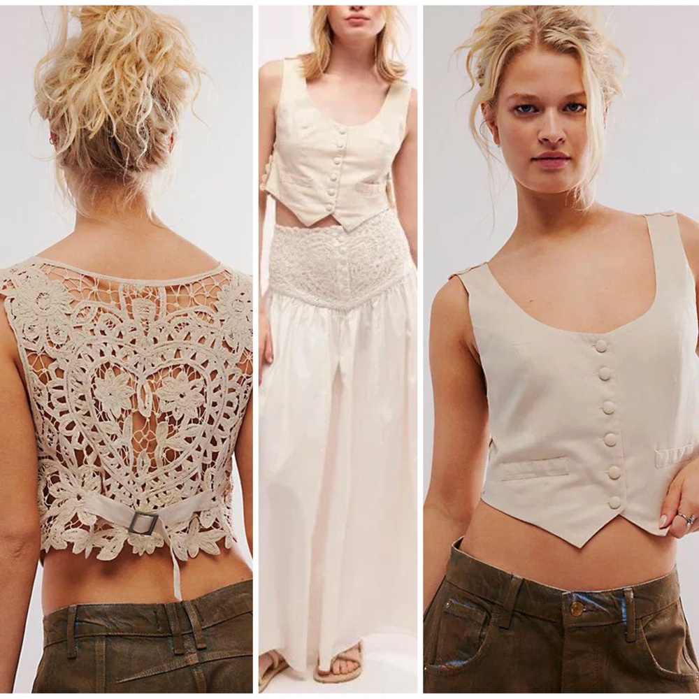 𝓯𝓹 Free People ~ Bailey Battenburg Vest
